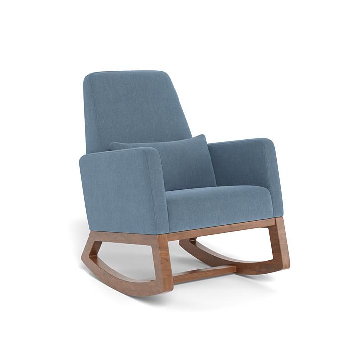 Monte Joya Rocker (Walnut Base) SPECIAL ORDER-Nursery-Monte Design-Performance Heathered: Denim Blue-011167 WN DB-babyandme.ca