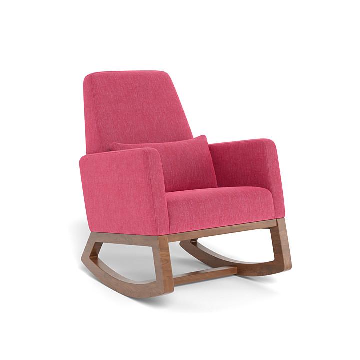 Monte Joya Rocker (Walnut Base) SPECIAL ORDER-Nursery-Monte Design-Performance Heathered: Hot Pink-011167 WN HP-babyandme.ca