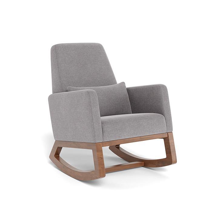 Monte Joya Rocker (Walnut Base) SPECIAL ORDER-Nursery-Monte Design-Performance Heathered: Pebble Grey-011167 WN PB-babyandme.ca