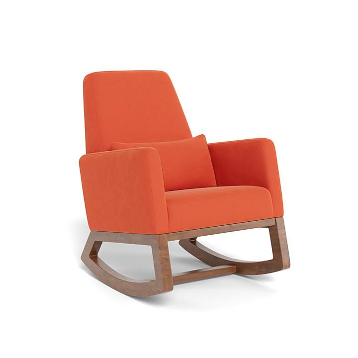 Monte Joya Rocker (Walnut Base) SPECIAL ORDER-Nursery-Monte Design-Performance Microfiber: Orange-011167 WN MO-babyandme.ca