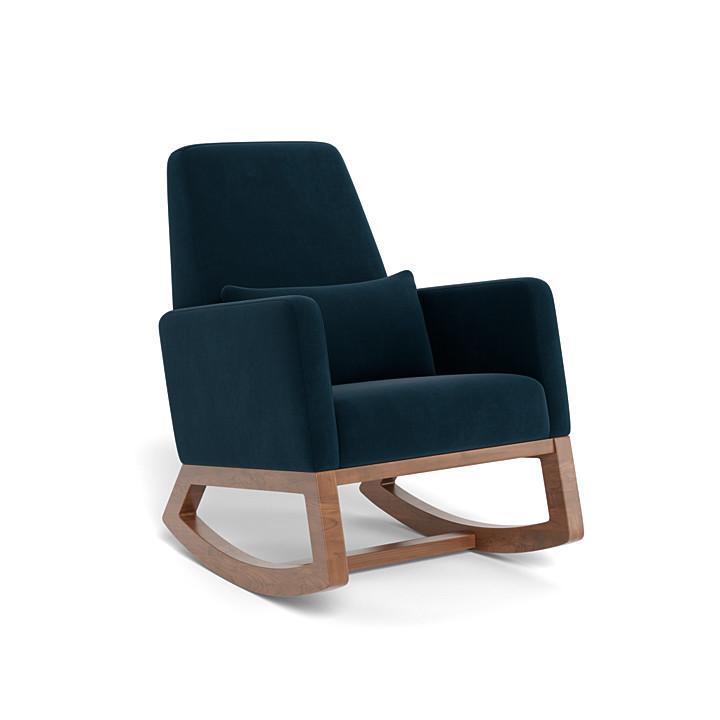 Monte Joya Rocker (Walnut Base) SPECIAL ORDER-Nursery-Monte Design-Performance Velvet: Navy Velvet-011167 WN NV-babyandme.ca