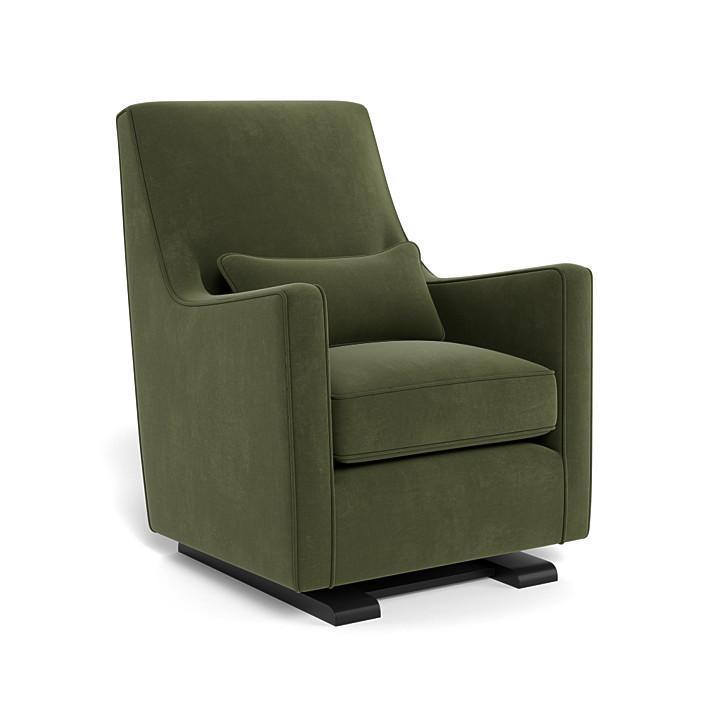 Monte Luca Glider (Espresso Base) SPECIAL ORDER-Nursery-Monte Design-Performance Velvet: Moss Green Velvet-010889 ES MV-babyandme.ca