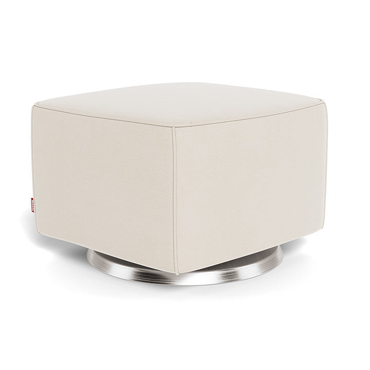 Monte Luca Ottoman (Stainless Steel Base) SPECIAL ORDER-Nursery-Monte Design-Brushed Cotton-Linen: Beach-011093 SS BE-babyandme.ca