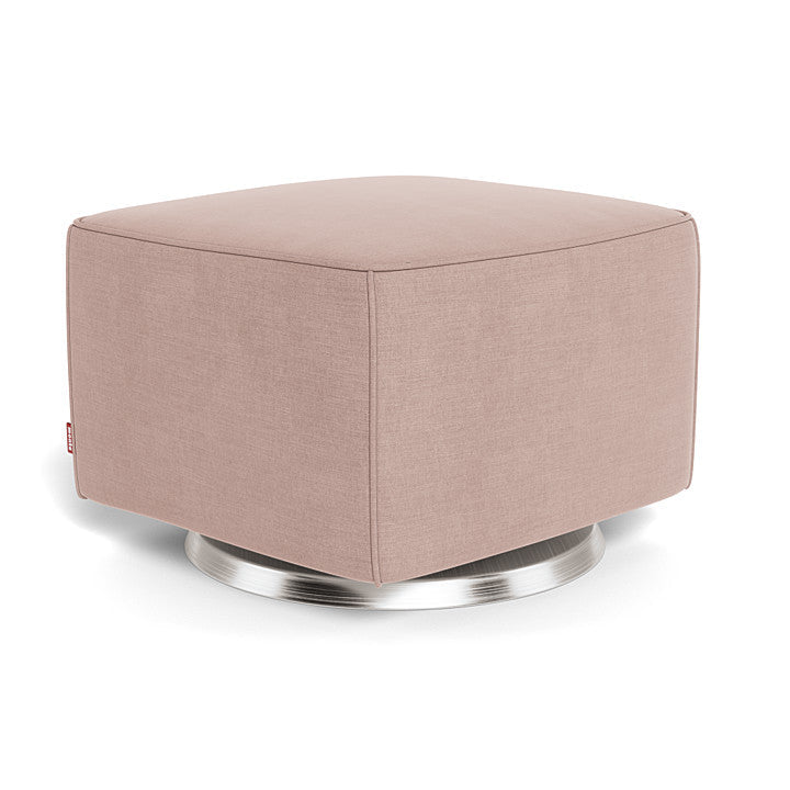 Monte Luca Ottoman (Stainless Steel Base) SPECIAL ORDER-Nursery-Monte Design-Brushed Cotton-Linen: Blush-011093 SS BS-babyandme.ca