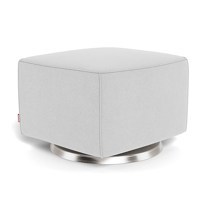 Monte Luca Ottoman (Stainless Steel Base) SPECIAL ORDER-Nursery-Monte Design-Performance Heathered: Ash-011093 SS AS-babyandme.ca