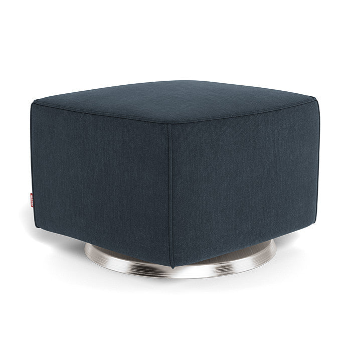 Monte Luca Ottoman (Stainless Steel Base) SPECIAL ORDER-Nursery-Monte Design-Performance Heathered: Deep Navy-011093 SS NY-babyandme.ca