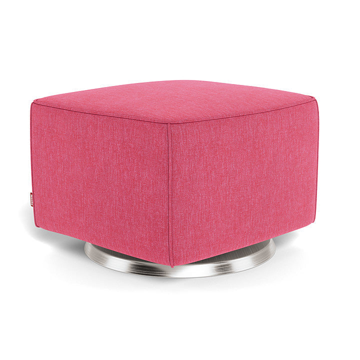 Monte Luca Ottoman (Stainless Steel Base) SPECIAL ORDER-Nursery-Monte Design-Performance Heathered: Hot Pink-011093 SS HP-babyandme.ca