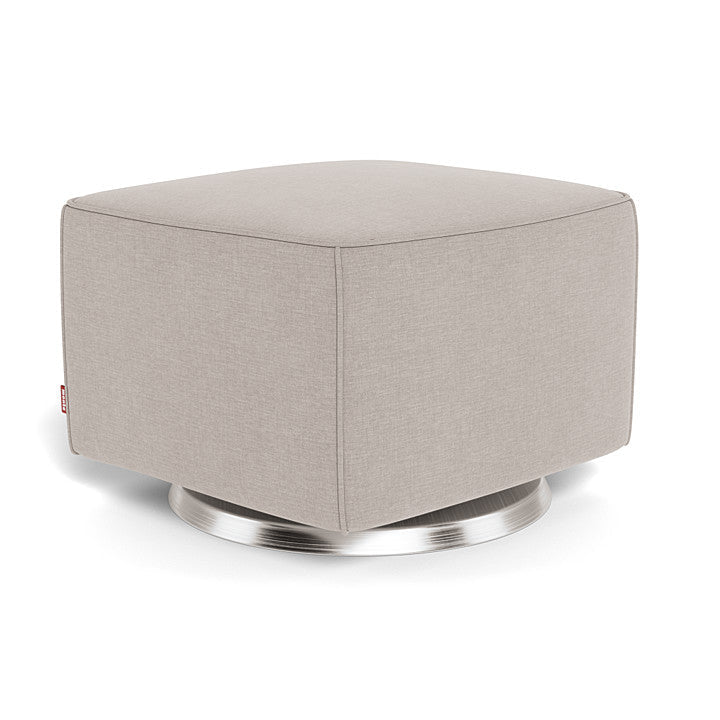 Monte Luca Ottoman (Stainless Steel Base) SPECIAL ORDER-Nursery-Monte Design-Performance Heathered: Sand-011093 SS SA-babyandme.ca