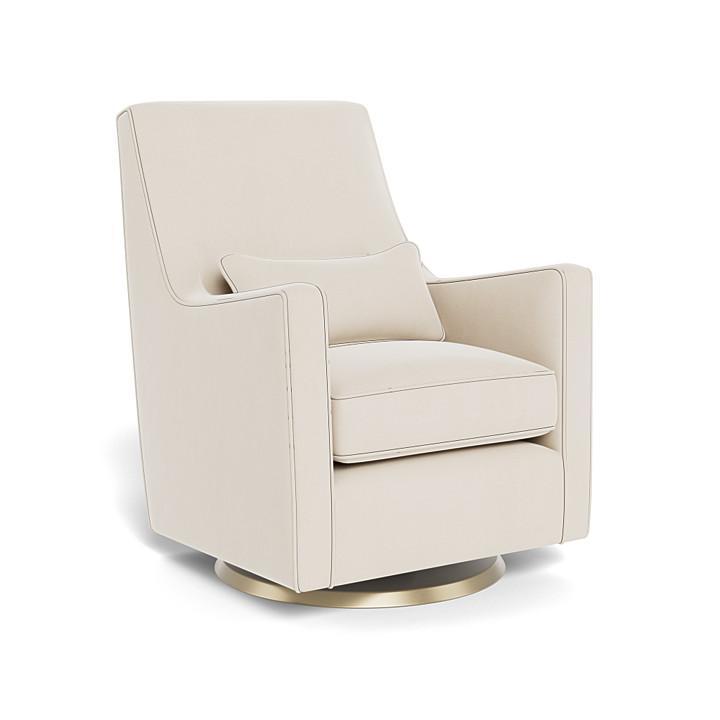 Monte Luca Swivel Glider (Gold Base) SPECIAL ORDER-Nursery-Monte Design-Brushed Cotton-Linen: Beach-010889 GD BE-babyandme.ca