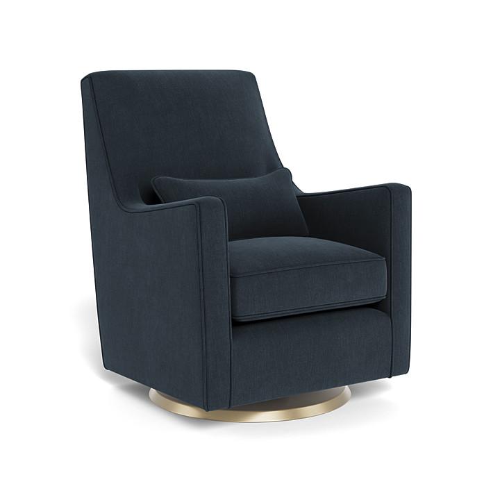 Monte Luca Swivel Glider (Gold Base) SPECIAL ORDER-Nursery-Monte Design-Performance Heathered: Deep Navy-010889 GD NY-babyandme.ca