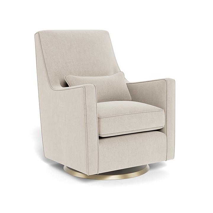 Monte Luca Swivel Glider (Gold Base) SPECIAL ORDER-Nursery-Monte Design-Performance Heathered: Dune-010889 GD DN-babyandme.ca