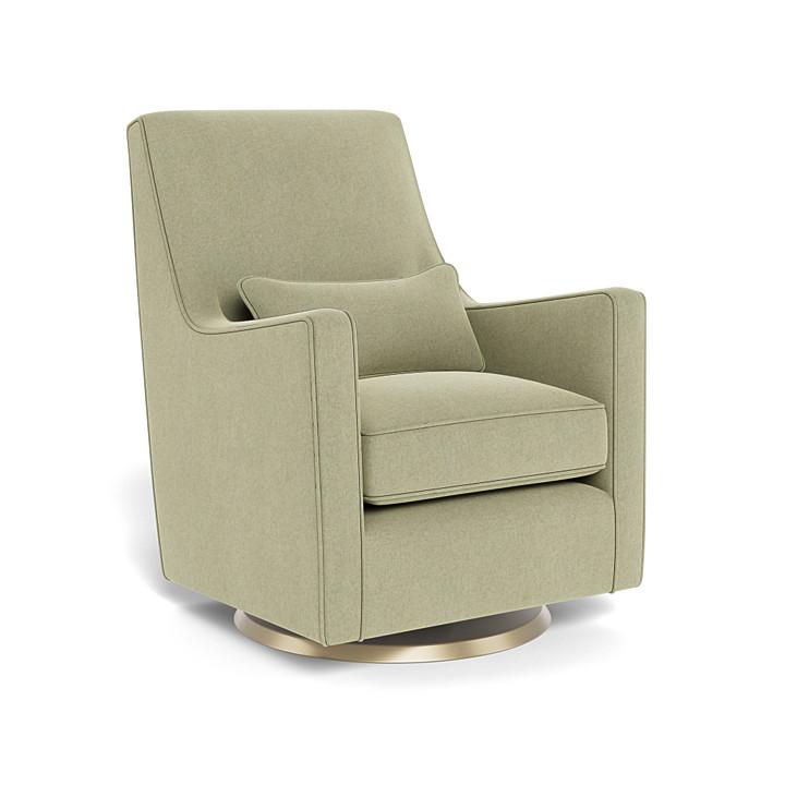 Monte Luca Swivel Glider (Gold Base) SPECIAL ORDER-Nursery-Monte Design-Performance Heathered: Sage Green-010889 GD SG-babyandme.ca