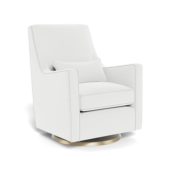 Monte Luca Swivel Glider (Gold Base) SPECIAL ORDER-Nursery-Monte Design-Performance Microfiber: White-010889 GD MW-babyandme.ca