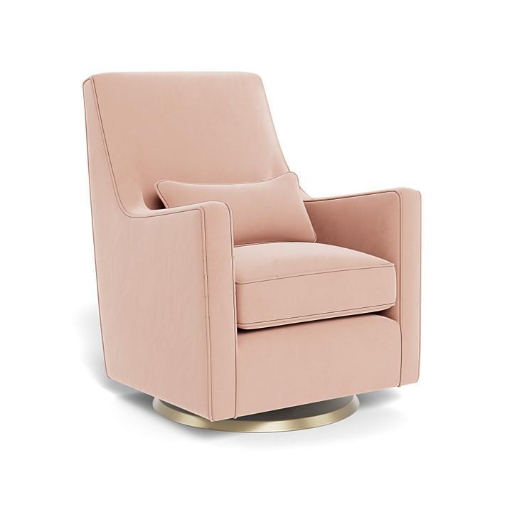 Monte Luca Swivel Glider (Gold Base) SPECIAL ORDER-Nursery-Monte Design-Performance Velvet: Blush Velvet-010889 GD BV-babyandme.ca