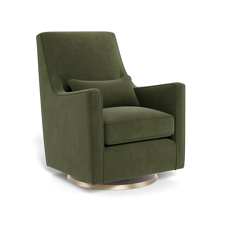 Monte Luca Swivel Glider (Gold Base) SPECIAL ORDER-Nursery-Monte Design-Performance Velvet: Moss Green Velvet-010889 GD MV-babyandme.ca