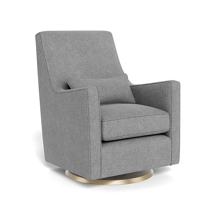 Monte Luca Swivel Glider (Gold Base) SPECIAL ORDER-Nursery-Monte Design-Performance Weave: Pepper Grey-010889 GD PG-babyandme.ca