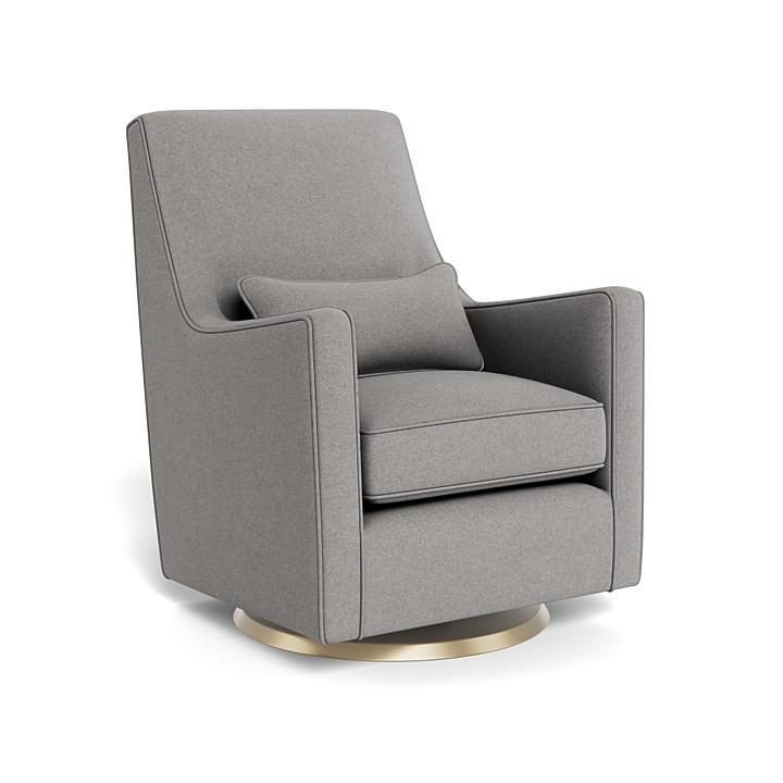 Monte Luca Swivel Glider (Gold Base) SPECIAL ORDER-Nursery-Monte Design-Premium Wool: Light Grey Italian Wool-010889 GD LG-babyandme.ca