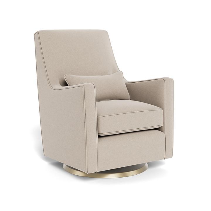 Monte Luca Swivel Glider (Gold Base) SPECIAL ORDER-Nursery-Monte Design-Premium Wool: Oatmeal Italian Wool-010889 GD OM-babyandme.ca