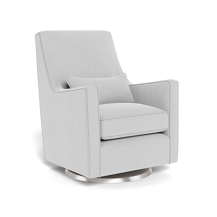 Monte Luca Swivel Glider (Stainless Steel Base) SPECIAL ORDER-Nursery-Monte Design-Performance Heathered: Ash-010889 SS AS-babyandme.ca