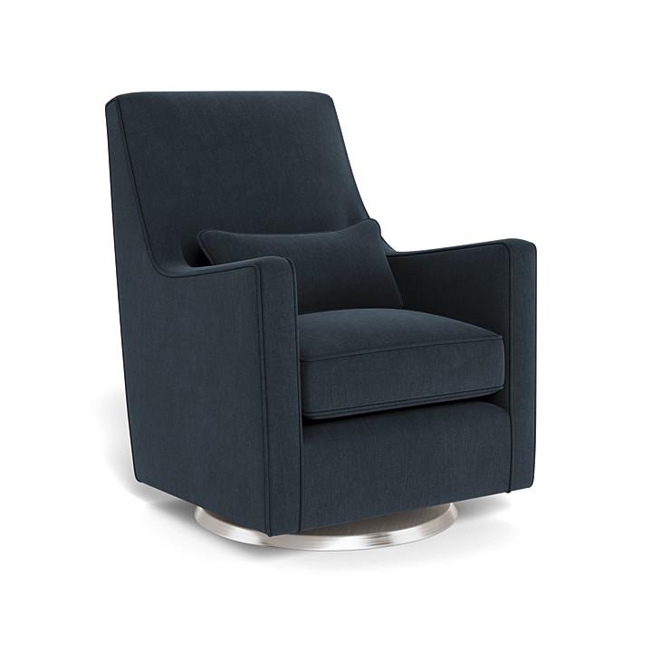 Monte Luca Swivel Glider (Stainless Steel Base) SPECIAL ORDER-Nursery-Monte Design-Performance Heathered: Deep Navy-010889 SS NY-babyandme.ca