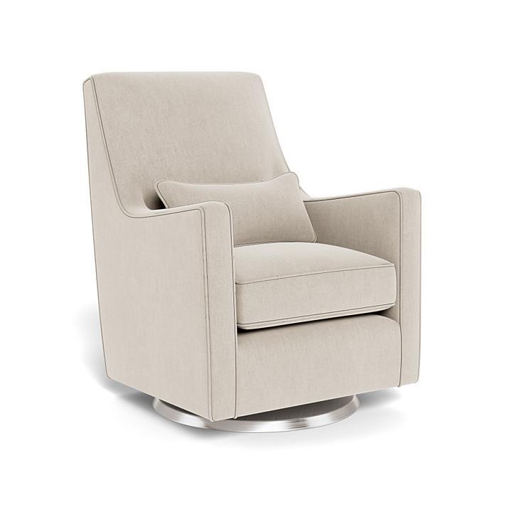 Monte Luca Swivel Glider (Stainless Steel Base) SPECIAL ORDER-Nursery-Monte Design-Performance Heathered: Dune-010889 SS DN-babyandme.ca