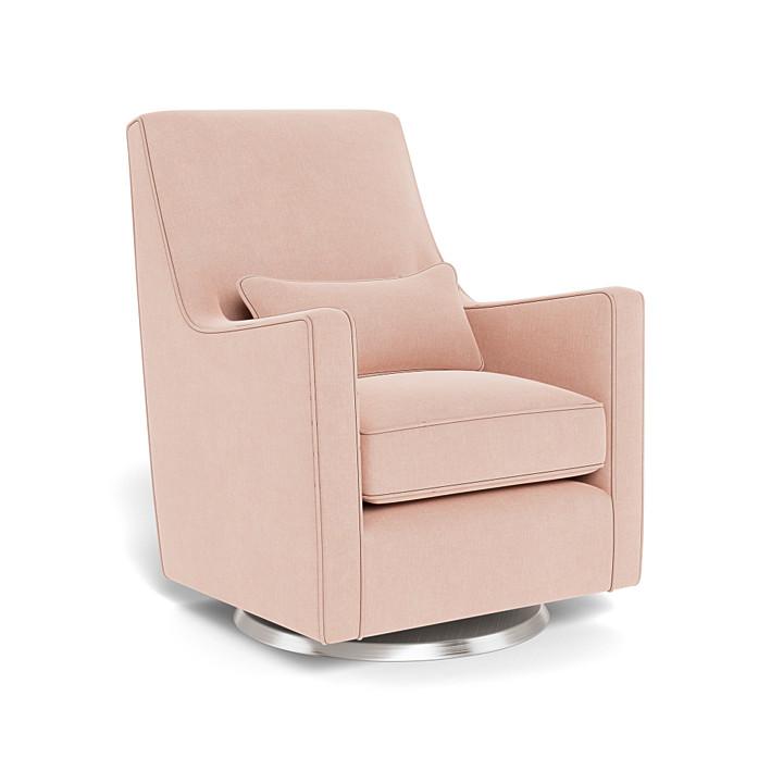 Monte Luca Swivel Glider (Stainless Steel Base) SPECIAL ORDER-Nursery-Monte Design-Performance Heathered: Petal Pink-010889 SS PP-babyandme.ca