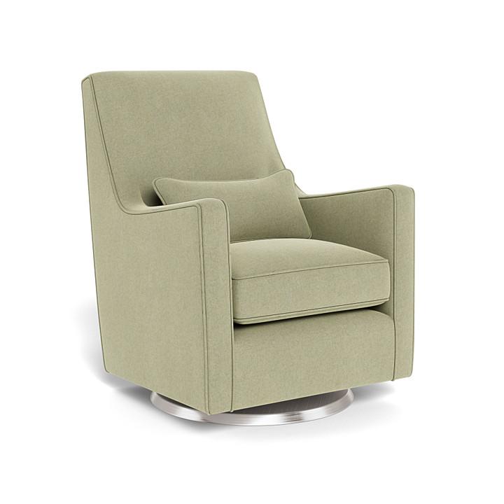 Monte Luca Swivel Glider (Stainless Steel Base) SPECIAL ORDER-Nursery-Monte Design-Performance Heathered: Sage Green-010889 SS SG-babyandme.ca