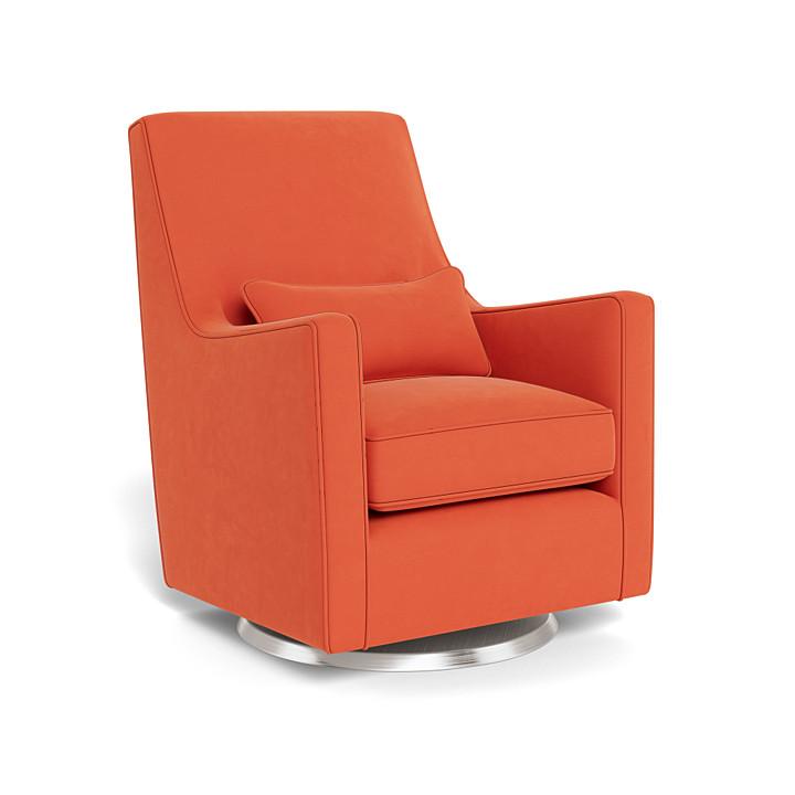 Monte Luca Swivel Glider (Stainless Steel Base) SPECIAL ORDER-Nursery-Monte Design-Performance Microfiber: Orange-010889 SS MO-babyandme.ca