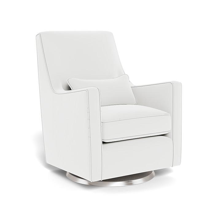 Monte Luca Swivel Glider (Stainless Steel Base) SPECIAL ORDER-Nursery-Monte Design-Performance Microfiber: White-010889 SS MW-babyandme.ca