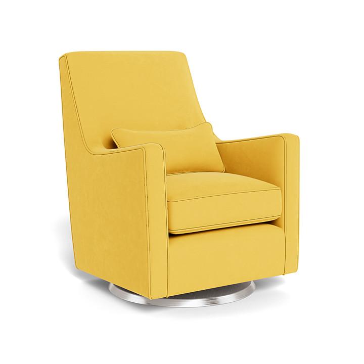 Monte Luca Swivel Glider (Stainless Steel Base) SPECIAL ORDER-Nursery-Monte Design-Performance Microfiber: Yellow-010889 SS MY-babyandme.ca