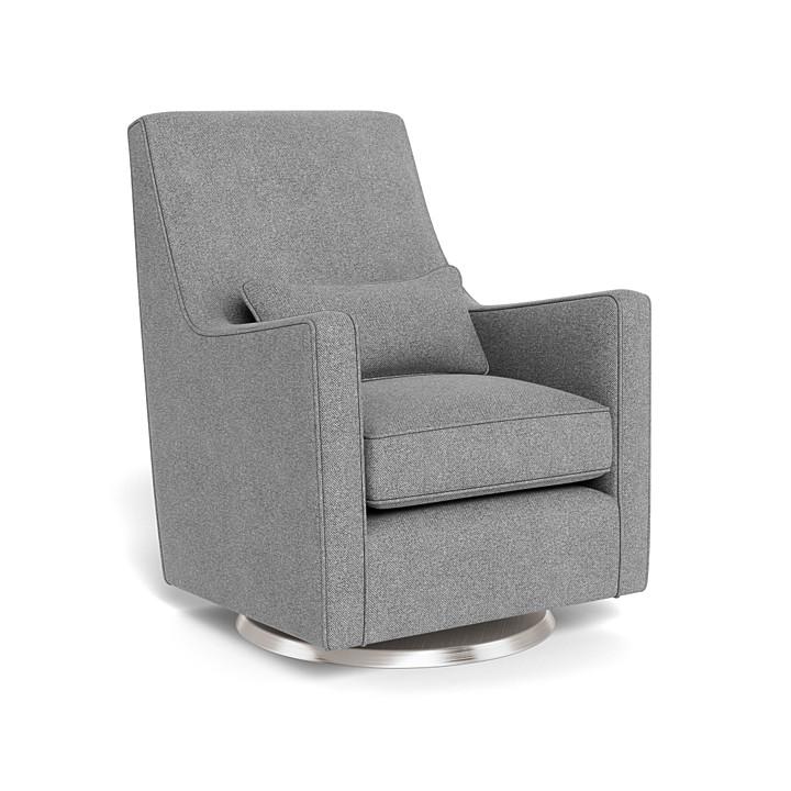 Monte Luca Swivel Glider (Stainless Steel Base) SPECIAL ORDER-Nursery-Monte Design-Performance Weave: Pepper Grey-010889 SS PG-babyandme.ca