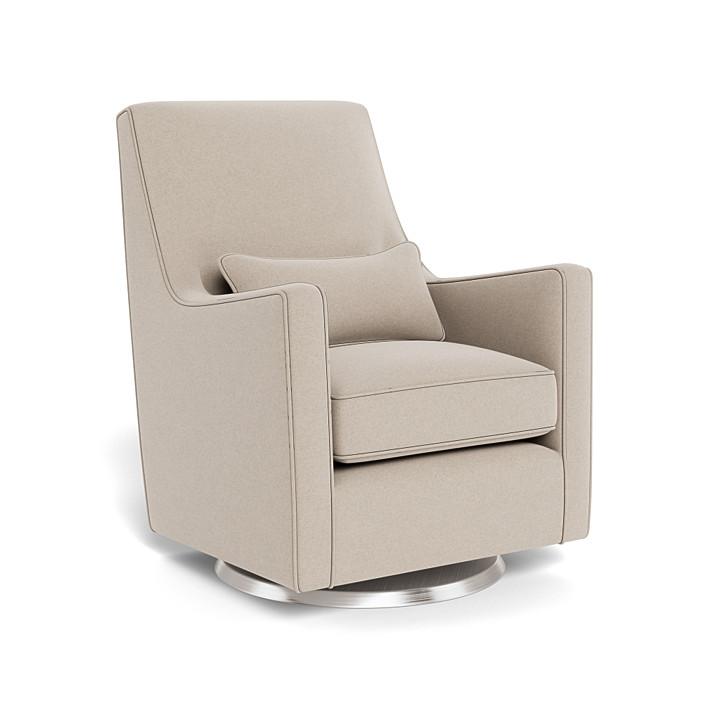 Monte Luca Swivel Glider (Stainless Steel Base) SPECIAL ORDER-Nursery-Monte Design-Premium Wool: Oatmeal Italian Wool-010889 SS OM-babyandme.ca