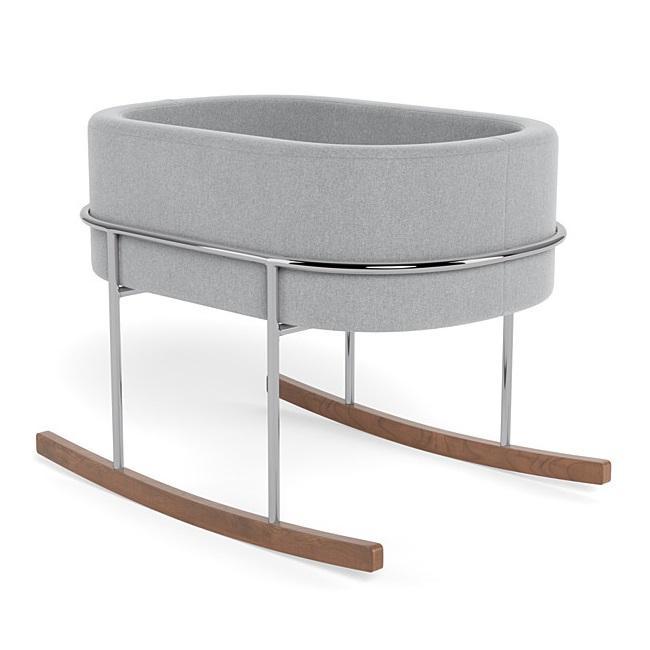 Monte Quick Ship Rockwell Bassinet SPECIAL ORDER-Nursery-Monte Design-Nordic Grey Fabric/Chrome Frame-030012 CM NG-babyandme.ca