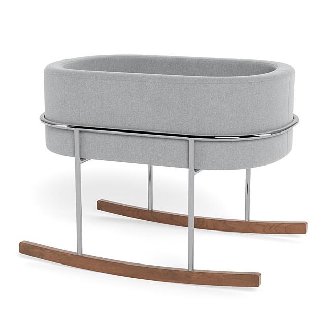 Monte Quick Ship Rockwell Bassinet SPECIAL ORDER-Nursery-Monte Design-Nordic Grey Fabric/Chrome Frame-030012 CM NG-babyandme.ca