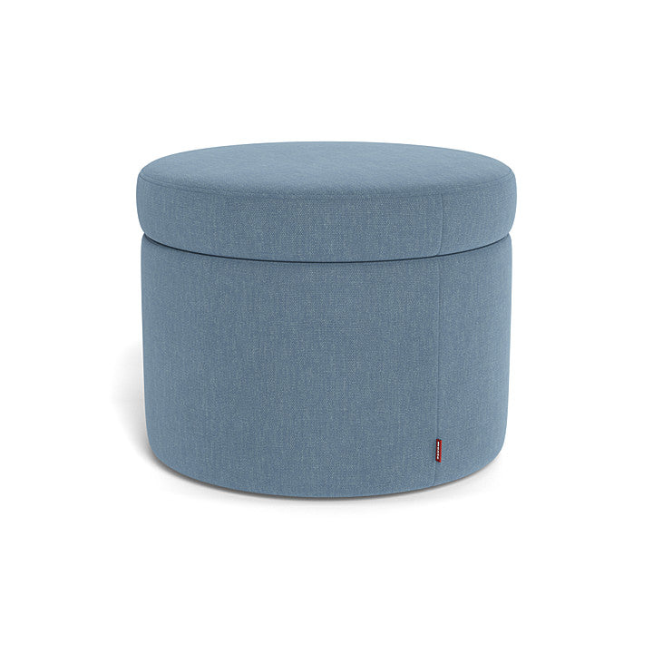 Monte Round Storage Ottoman SPECIAL ORDER-Nursery-Monte Design-Performance Heathered: Denim Blue-030783 DB-babyandme.ca