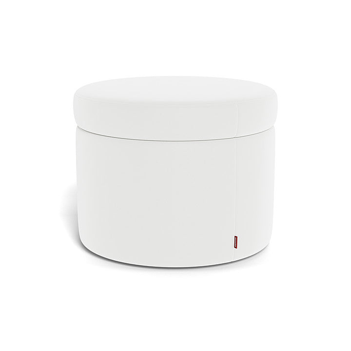 Monte Round Storage Ottoman SPECIAL ORDER-Nursery-Monte Design-Performance Microfiber: White-030783 MW-babyandme.ca