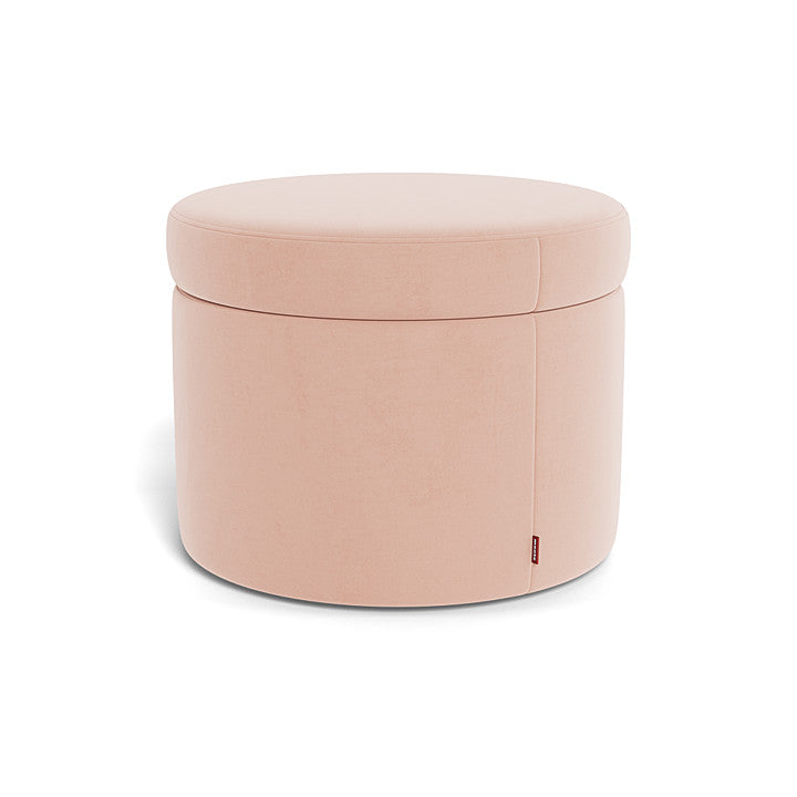 Monte Round Storage Ottoman SPECIAL ORDER-Nursery-Monte Design-Performance Velvet: Blush Velvet-030783 BV-babyandme.ca