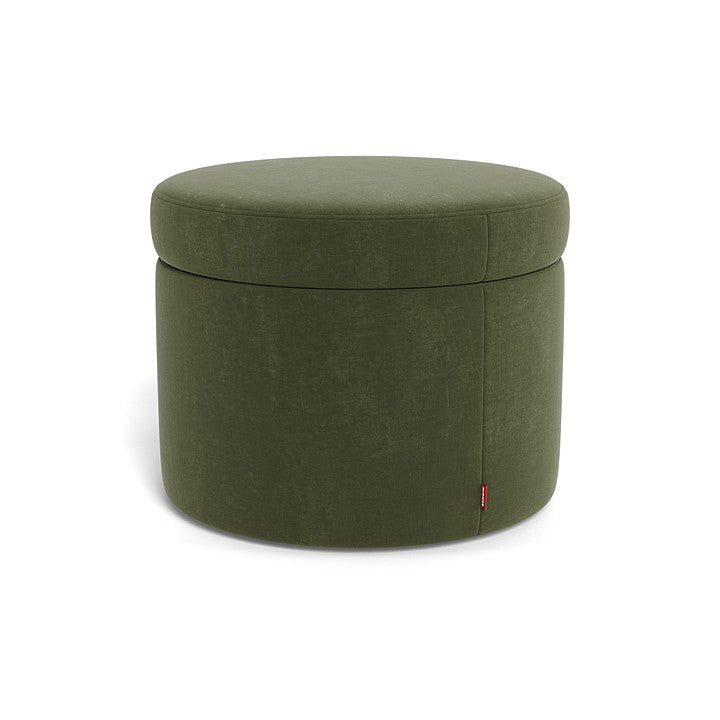 Monte Round Storage Ottoman SPECIAL ORDER-Nursery-Monte Design-Performance Velvet: Moss Green Velvet-030783 MV-babyandme.ca