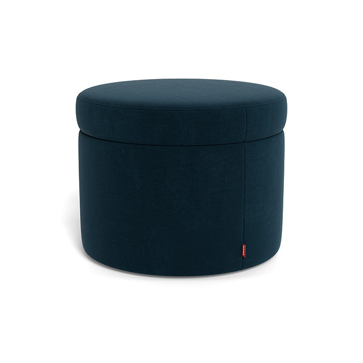 Monte Round Storage Ottoman SPECIAL ORDER-Nursery-Monte Design-Performance Velvet: Navy Velvet-030783 NV-babyandme.ca