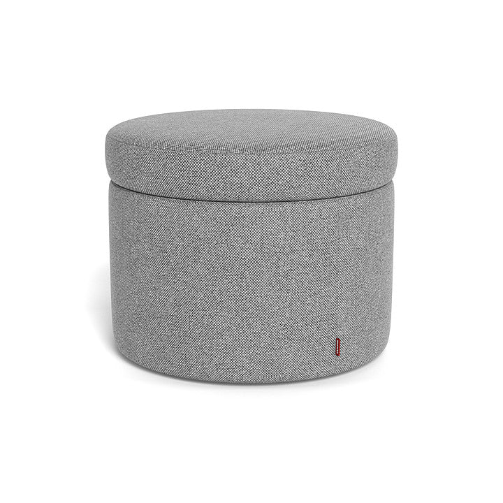 Monte Round Storage Ottoman SPECIAL ORDER-Nursery-Monte Design-Performance Weave: Pepper Grey-030783 PG-babyandme.ca