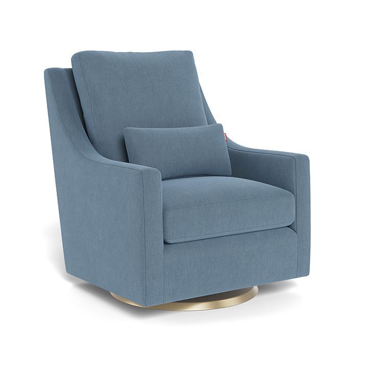 Monte Vera Swivel Glider (Gold Base) SPECIAL ORDER-Nursery-Monte Design-Performance Heathered: Denim Blue-025685 GD DB-babyandme.ca