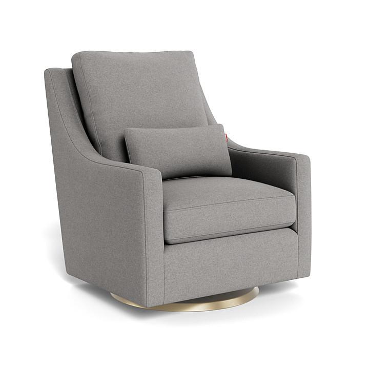 Monte Vera Swivel Glider (Gold Base) SPECIAL ORDER-Nursery-Monte Design-Premium Wool: Light Grey Italian Wool-025685 GD LG-babyandme.ca