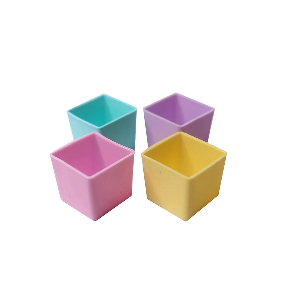Munchbox Munch Cups 4pcs (Pastel Squares)-Feeding-MunchBox-031890 PA-babyandme.ca