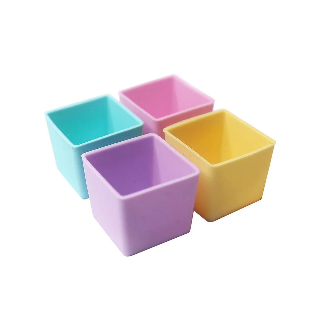 Munchbox Munch Cups 4pcs (Pastel Squares)-Feeding-MunchBox-031890 PA-babyandme.ca