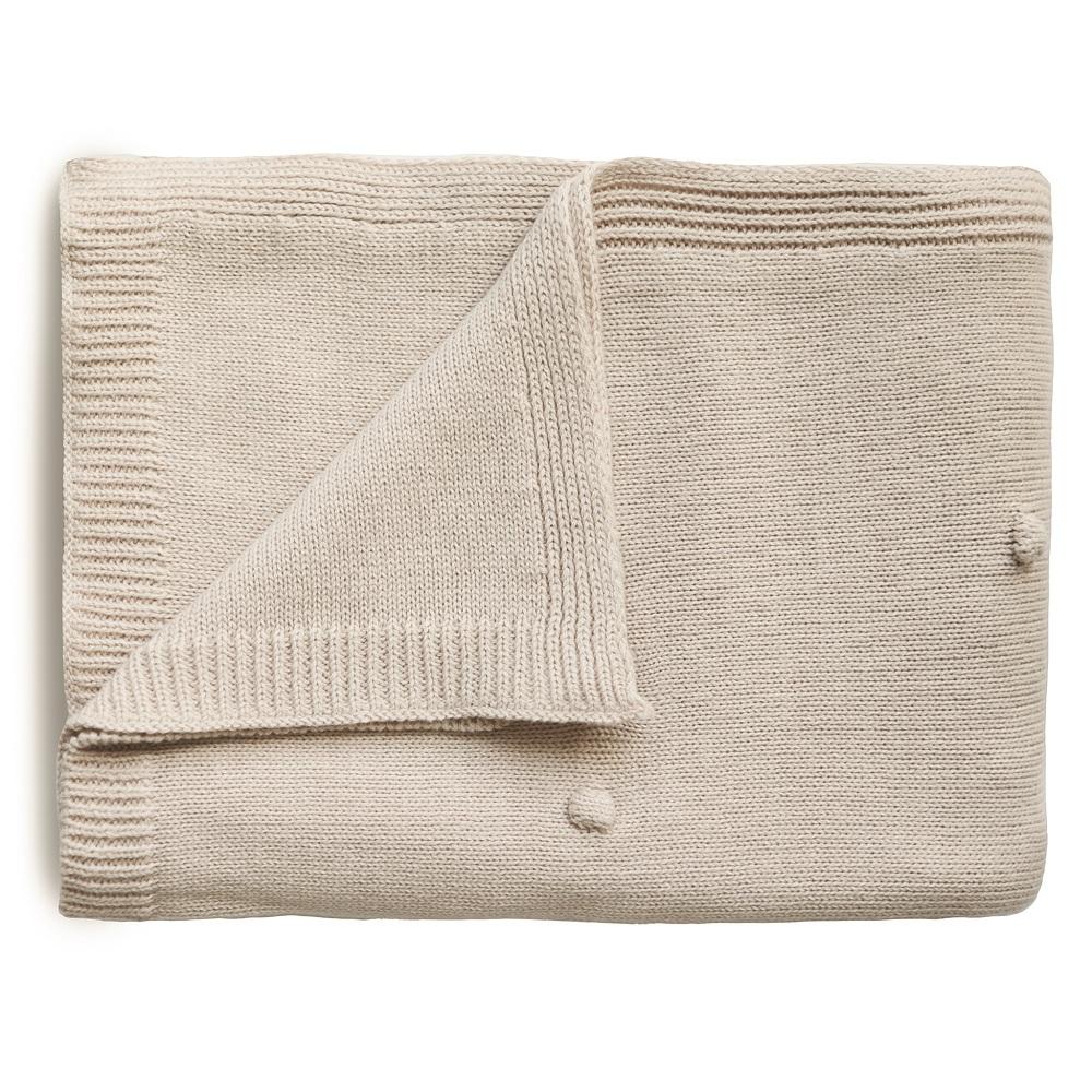 Mushie Knitted Textured Dots Baby Blanket (Off White Melange)-Nursery-Mushie-030466 WM-babyandme.ca