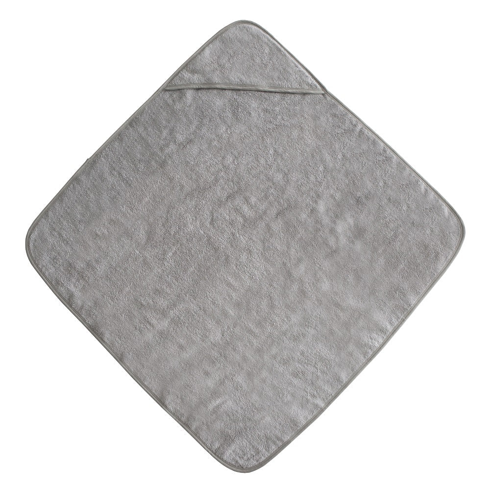 Mushie Organic Cotton Baby Hooded Towel (Gray)-Bath-Mushie-031520 GY-babyandme.ca