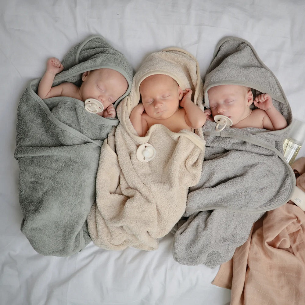 Mushie Organic Cotton Baby Hooded Towel (Tradewinds)-Bath-Mushie-031520 TW-babyandme.ca