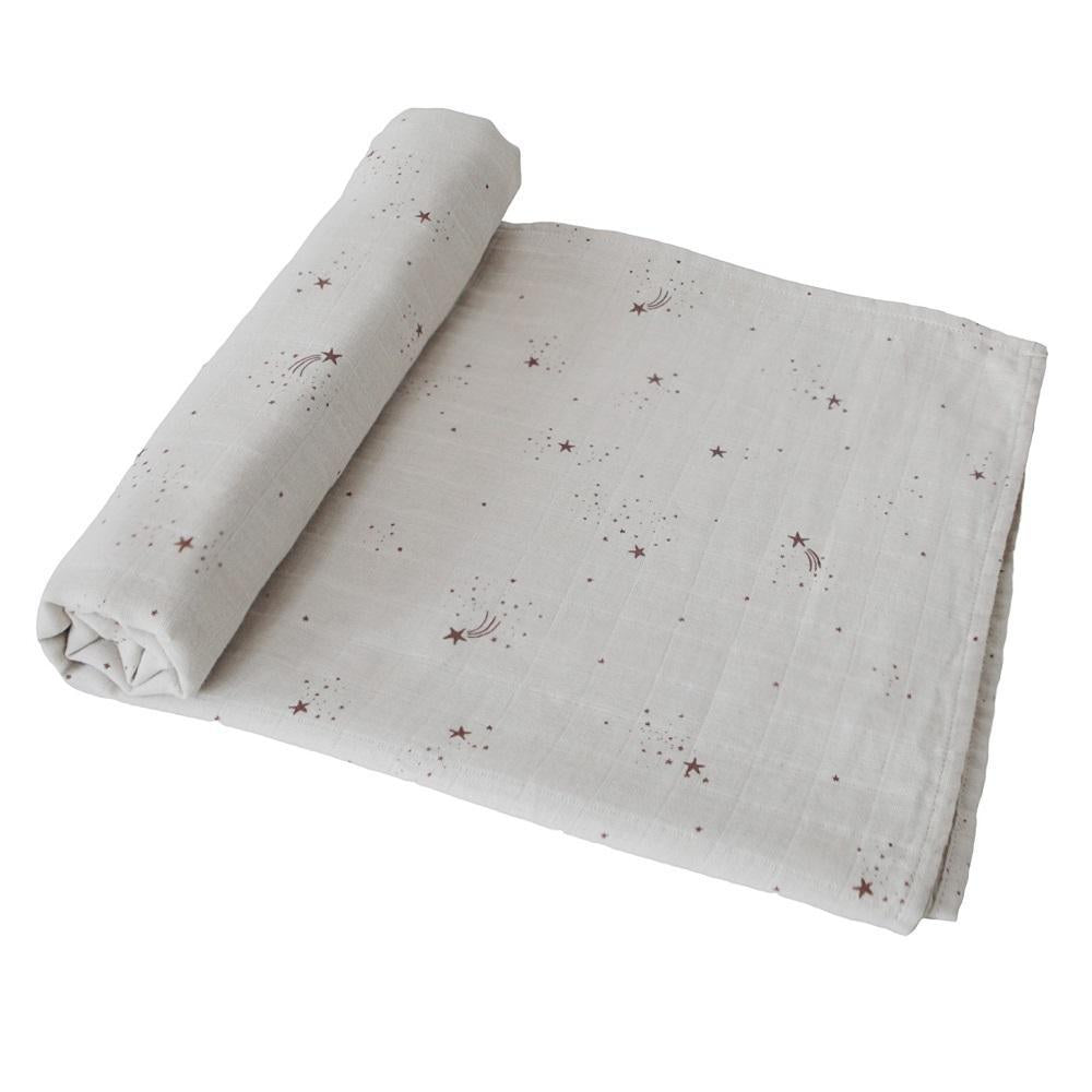 Mushie Organic Cotton Swaddle Blanket (Falling Stars)-Nursery-Mushie-028651 FS-babyandme.ca