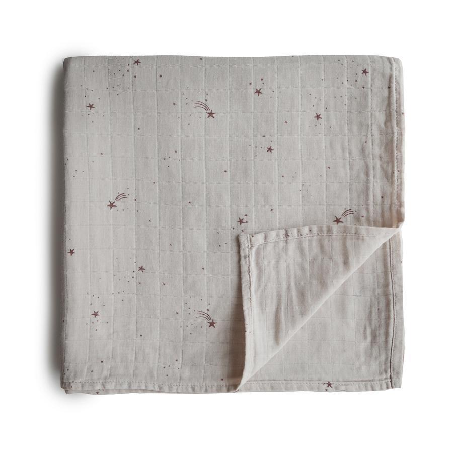 Mushie Organic Cotton Swaddle Blanket (Falling Stars)-Nursery-Mushie-028651 FS-babyandme.ca