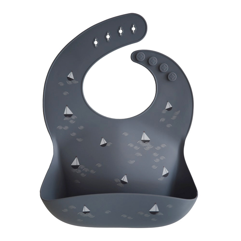 Mushie Silicone Baby Bib (Boats)-Feeding-Mushie-028661 BO-babyandme.ca